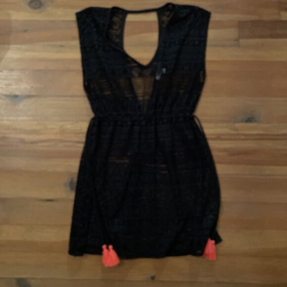 Miken Black Swimsuit Cover Up Womens Size Small Beach Vacation Summer - Picture 3 of 9